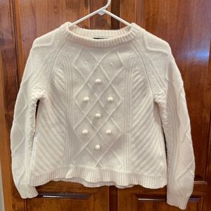 J. Crew Cream Cable Knit Crop Sweater